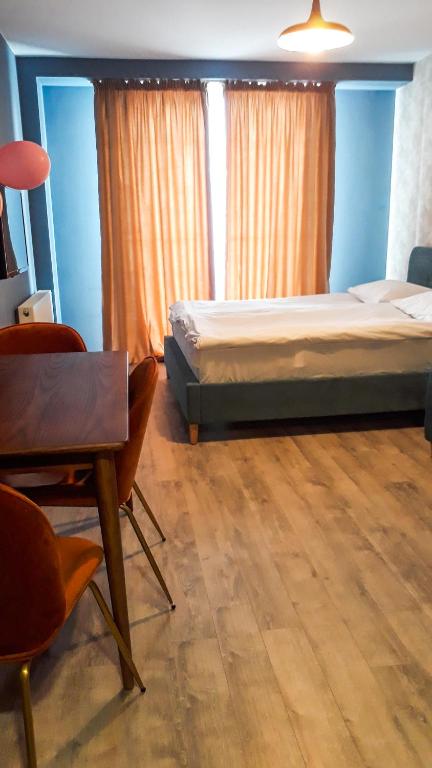 Postel nebo postele na pokoji v ubytování new Gudauri 214