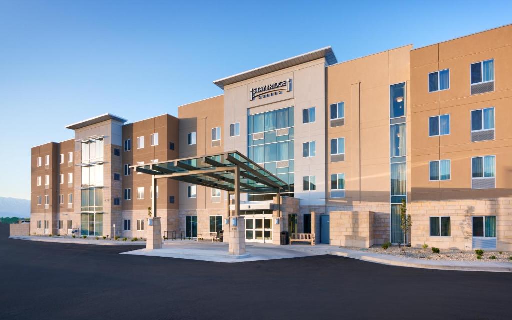 a rendering of the front of a hotel at Staybridge Suites - Lehi - Traverse Ridge Center, an IHG Hotel in Lehi