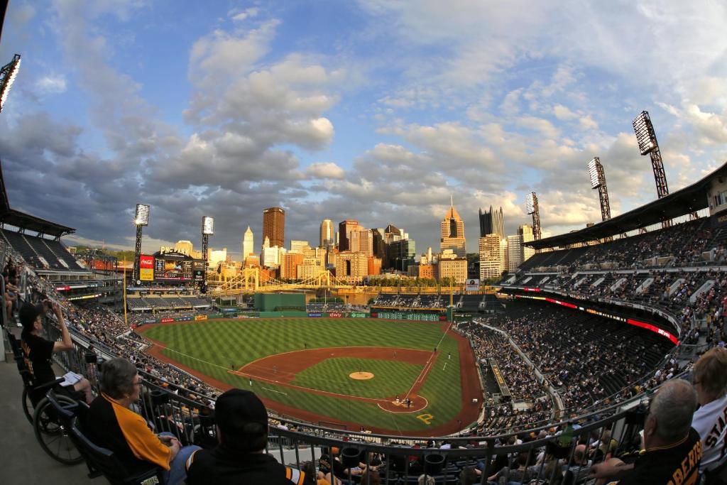 a view of a baseball game in a stadium at Holiday Inn Express & Suites Pittsburgh North Shore by IHG in Pittsburgh