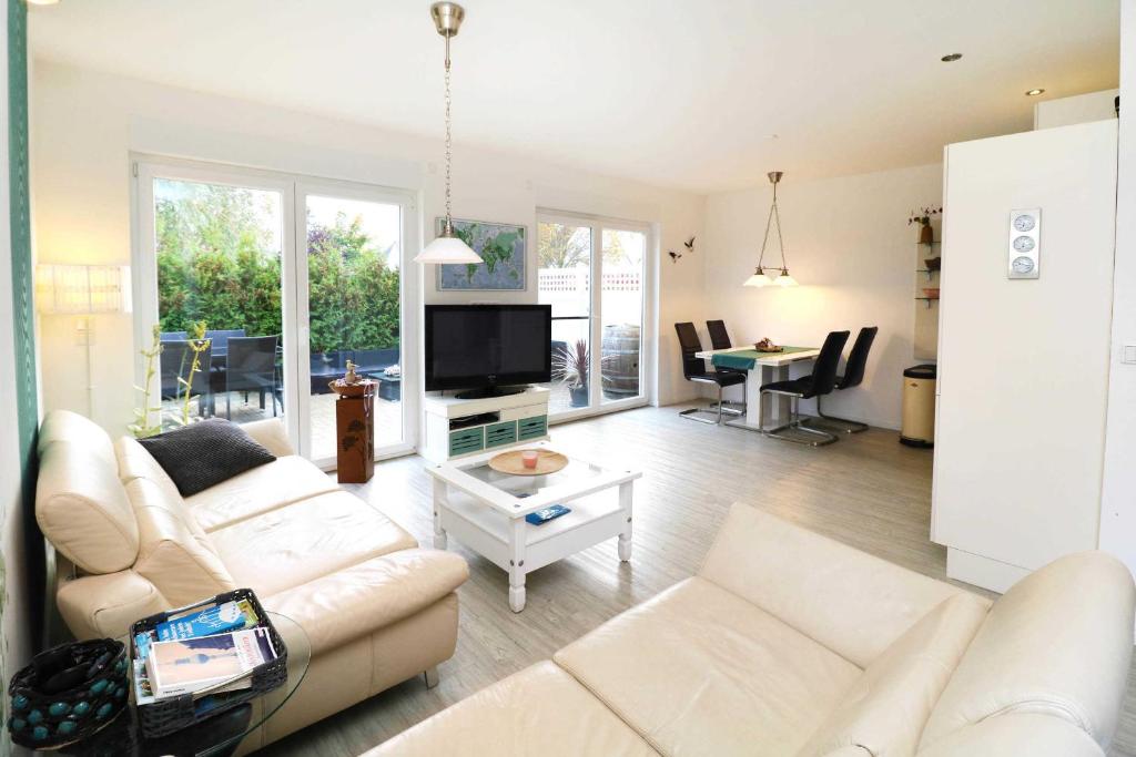 Χώρος καθιστικού στο Ferienwohnung Wiesenglueck