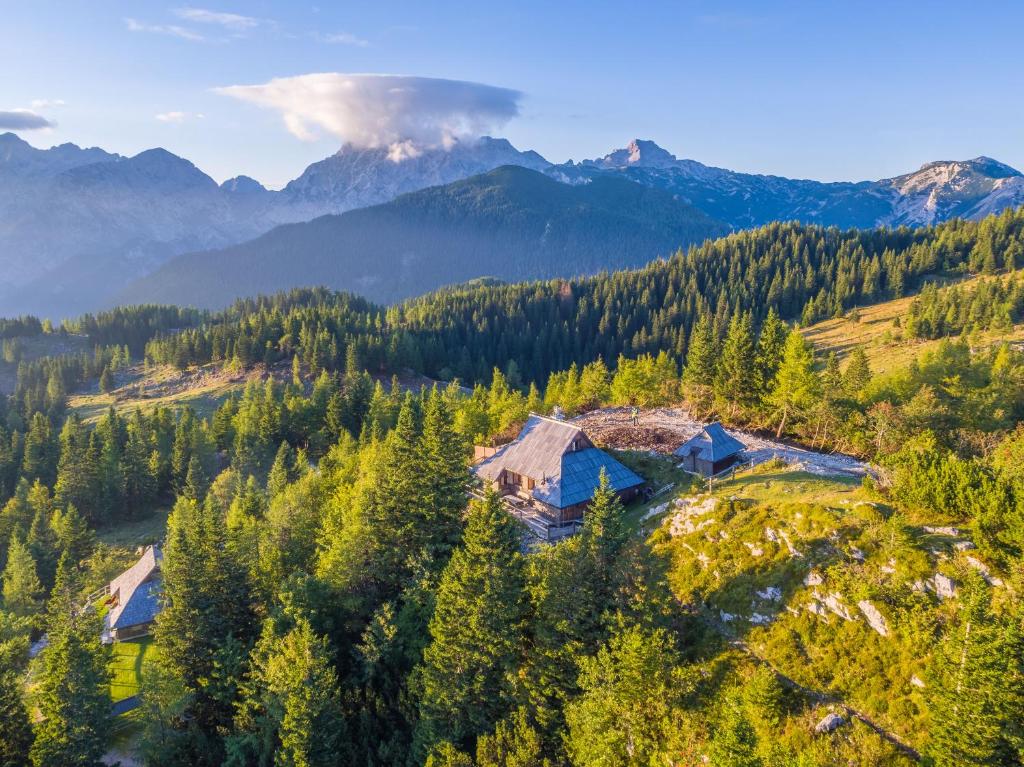Letecký snímek ubytování Chalet Gorenjka - Velika planina