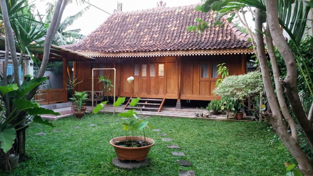 a small house in the middle of a yard at rumah566 in Yogyakarta
