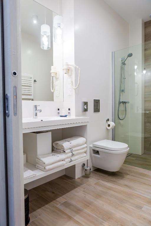 Koupelna v ubytování Hotel Jantar Wellness & Spa