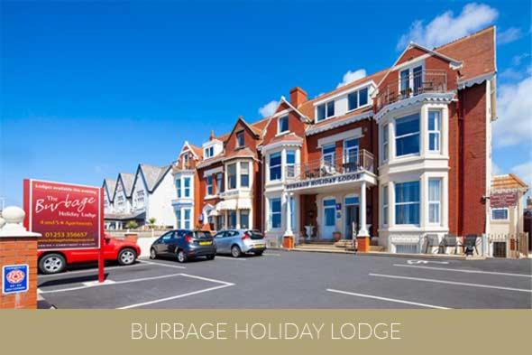 a street with cars parked in a parking lot at Burbage Holiday Lodge Apartment 5 in Blackpool