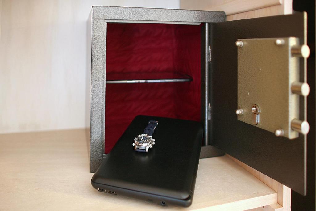 a watch sitting on a table in a box at Hotel Meyer in Beaufort