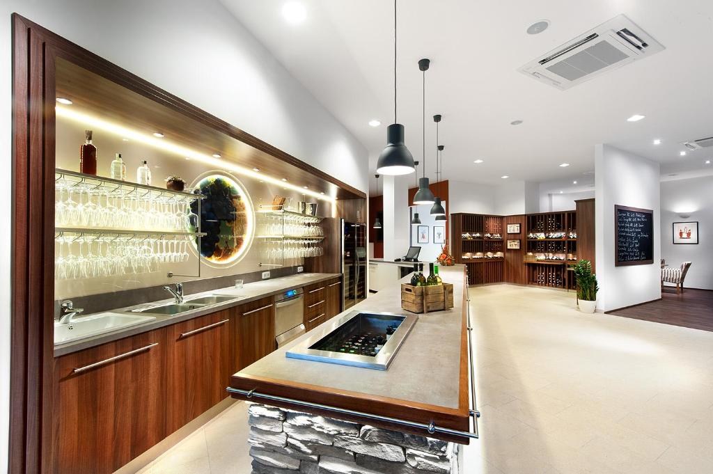 Kuchyň nebo kuchyňský kout v ubytování Congress & Wellness Hotel Olsanka