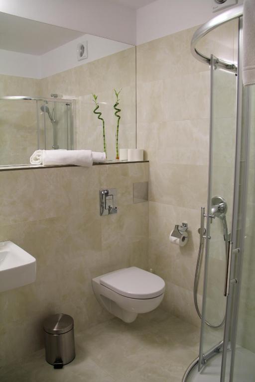 Koupelna v ubytování Hotel Cvilín