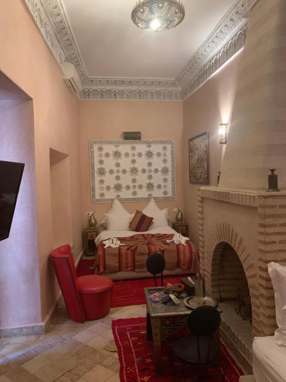 Posezení v ubytování Riad Abaka hotel & boutique