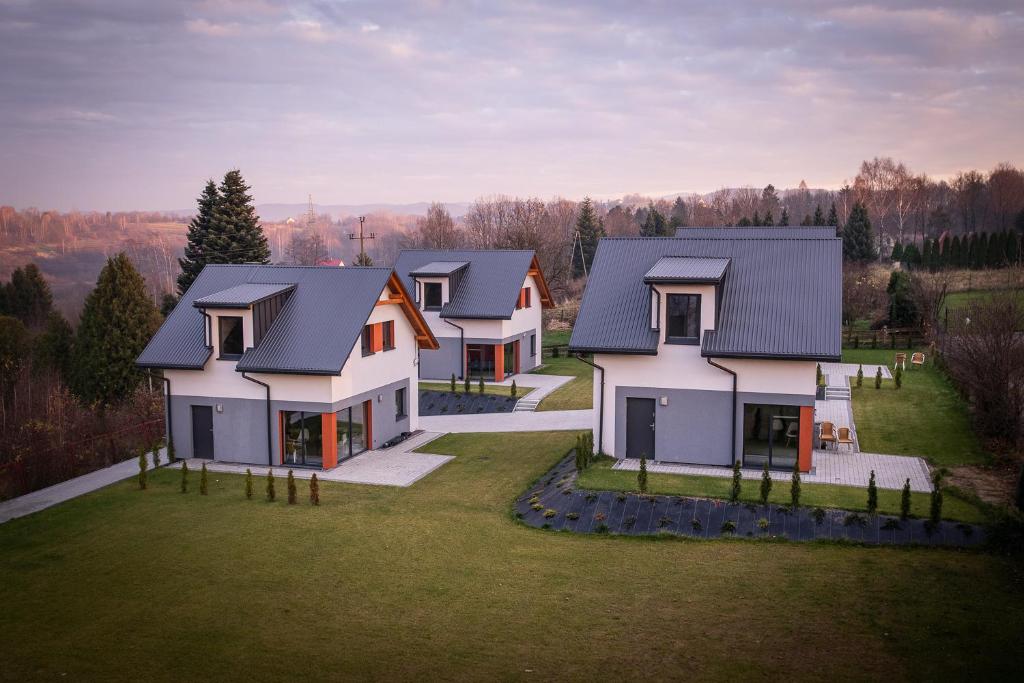 an aerial view of a house at Ośrodek Wypoczynkowy Mirabelka in Żywiec
