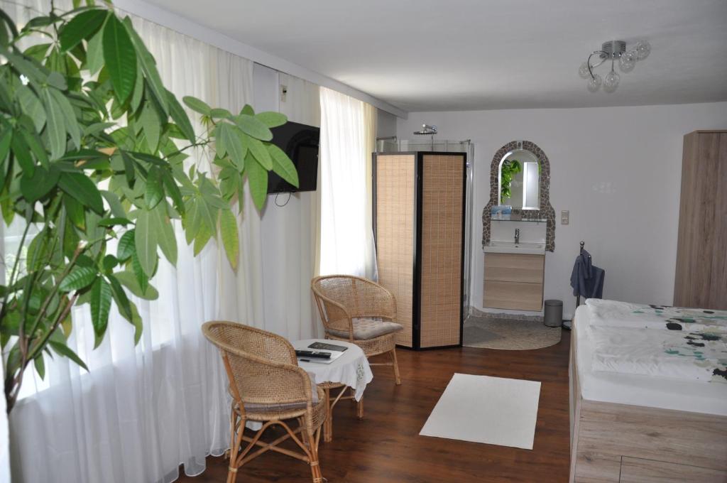 Posteľ alebo postele v izbe v ubytovaní Gästehaus Wachau