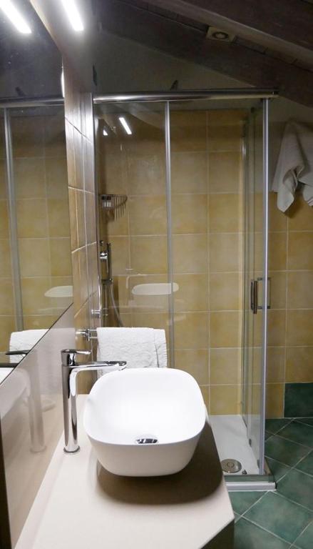 Koupelna v ubytování Hotel La Valle