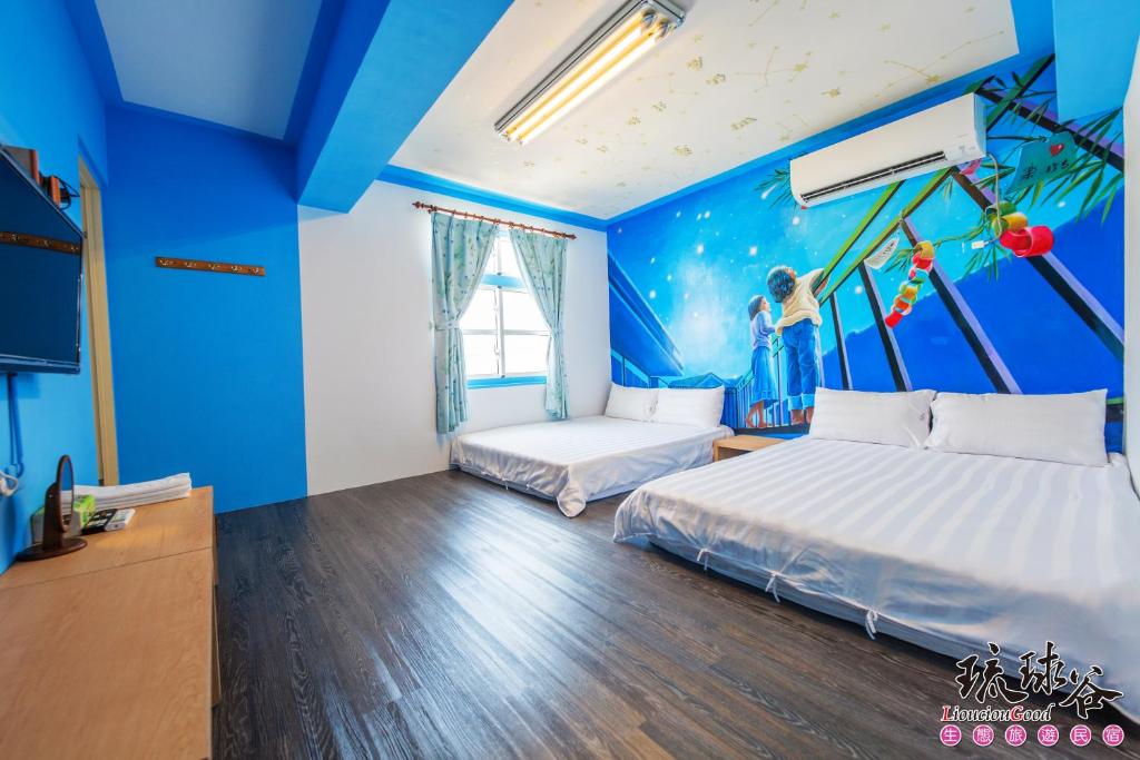 Postel nebo postele na pokoji v ubytování Liouciou Good Homestay