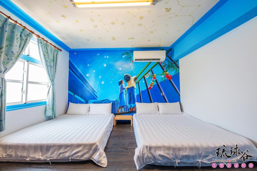 Postel nebo postele na pokoji v ubytování Liouciou Good Homestay