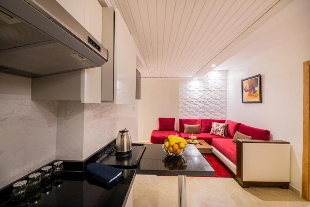 Posezení v ubytování Appart-hotel Marrakech Inn