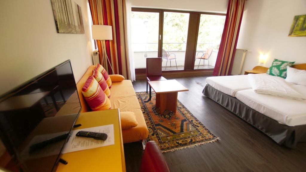 TV a/nebo společenská místnost v ubytování gut-Hotel Tannenhof