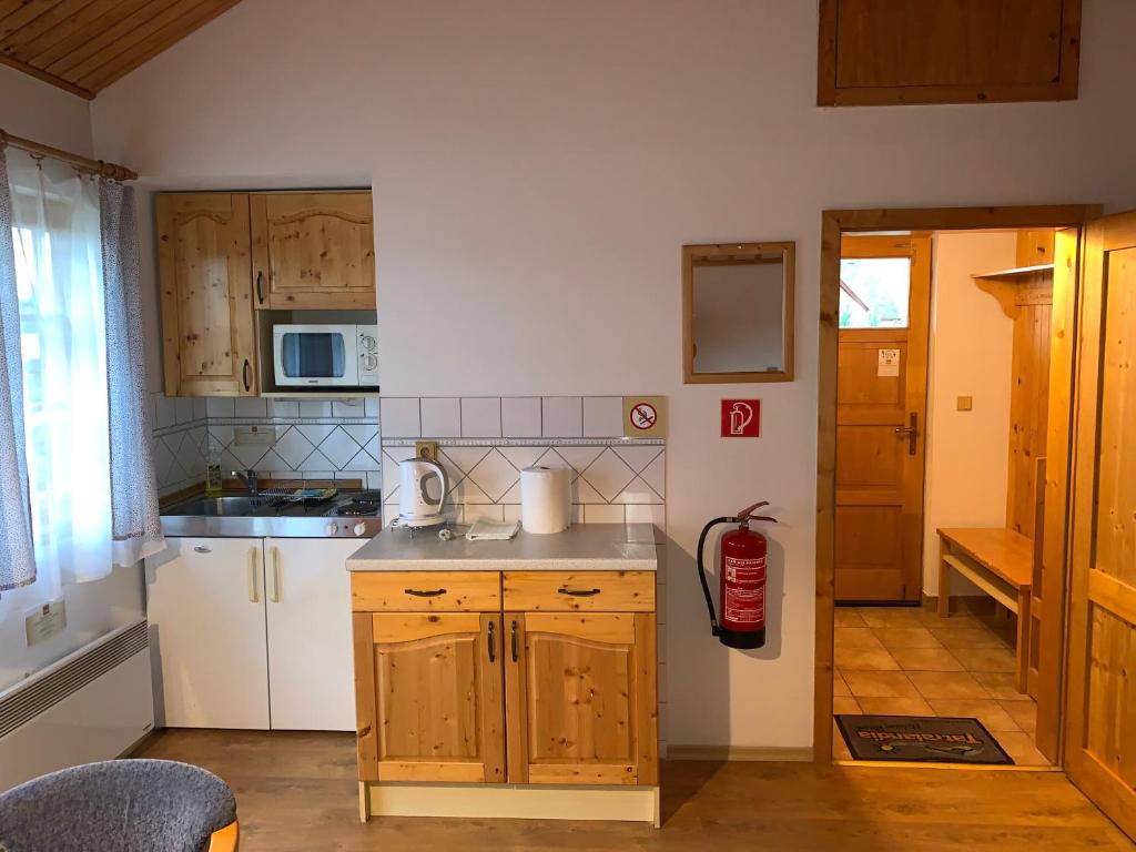 Kuchyň nebo kuchyňský kout v ubytování Chatky 101 a 411 Tatralandia