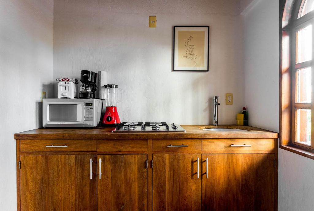 Kuchyň nebo kuchyňský kout v ubytování Olas Altas Suites Departamentos
