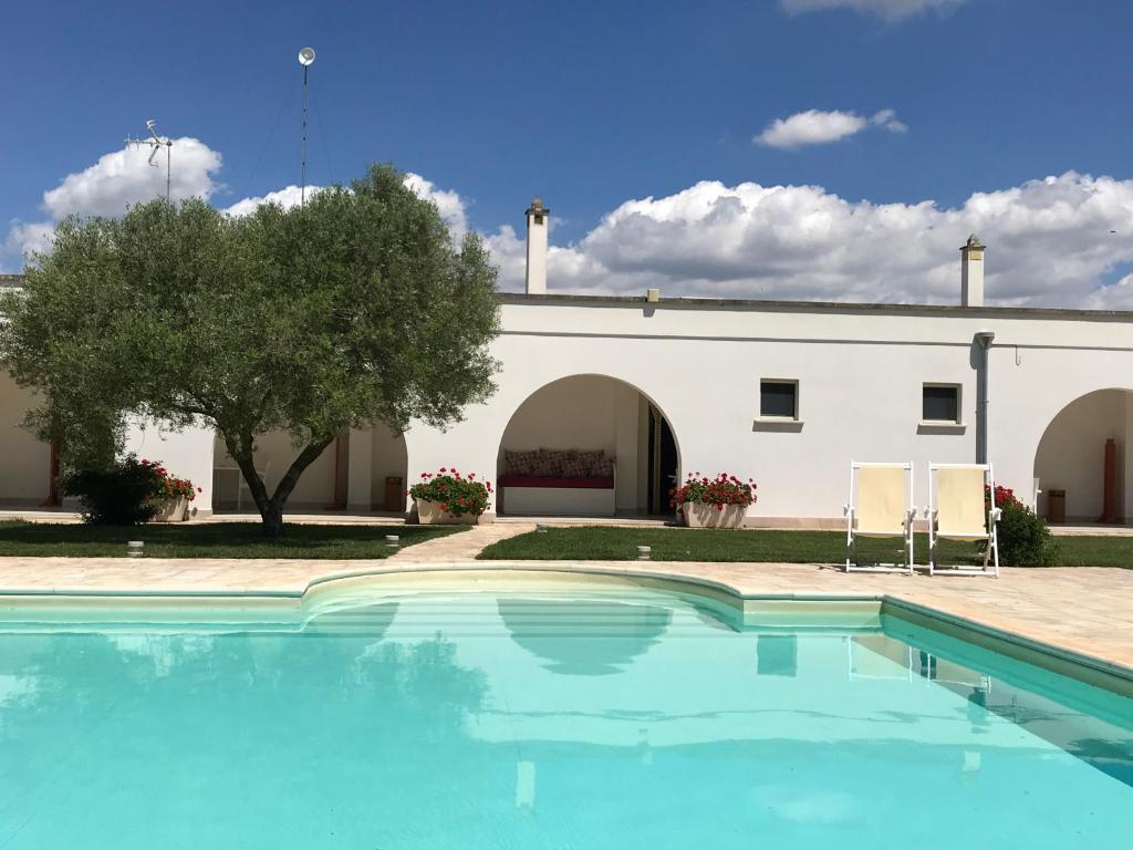 een zwembad voor een gebouw bij Relais Masseria della Colomba - Agriturismo in Francavilla Fontana