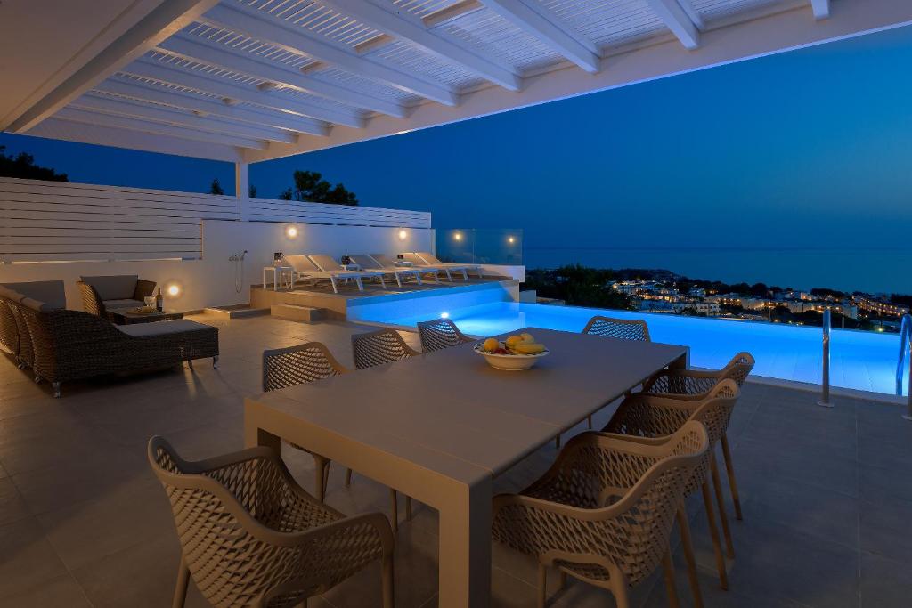 Basen w obiekcie Villa Mimosa in Pefkos (Lindos area) lub w pobliżu