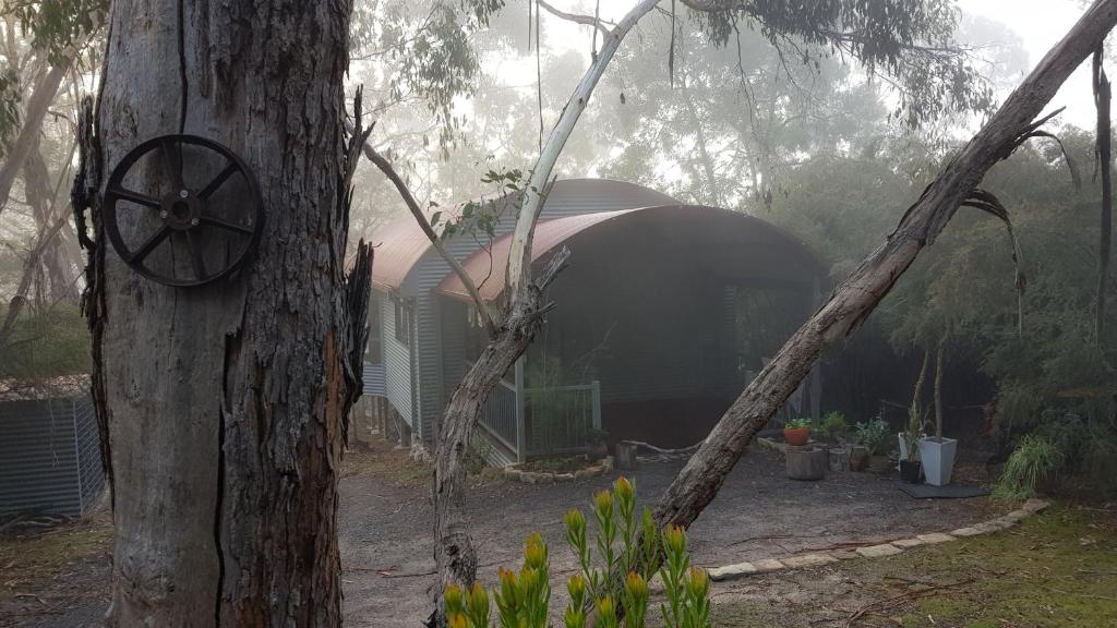 a building with a dome in a yard with a tree at A Heavenly Escape in Halls Gap