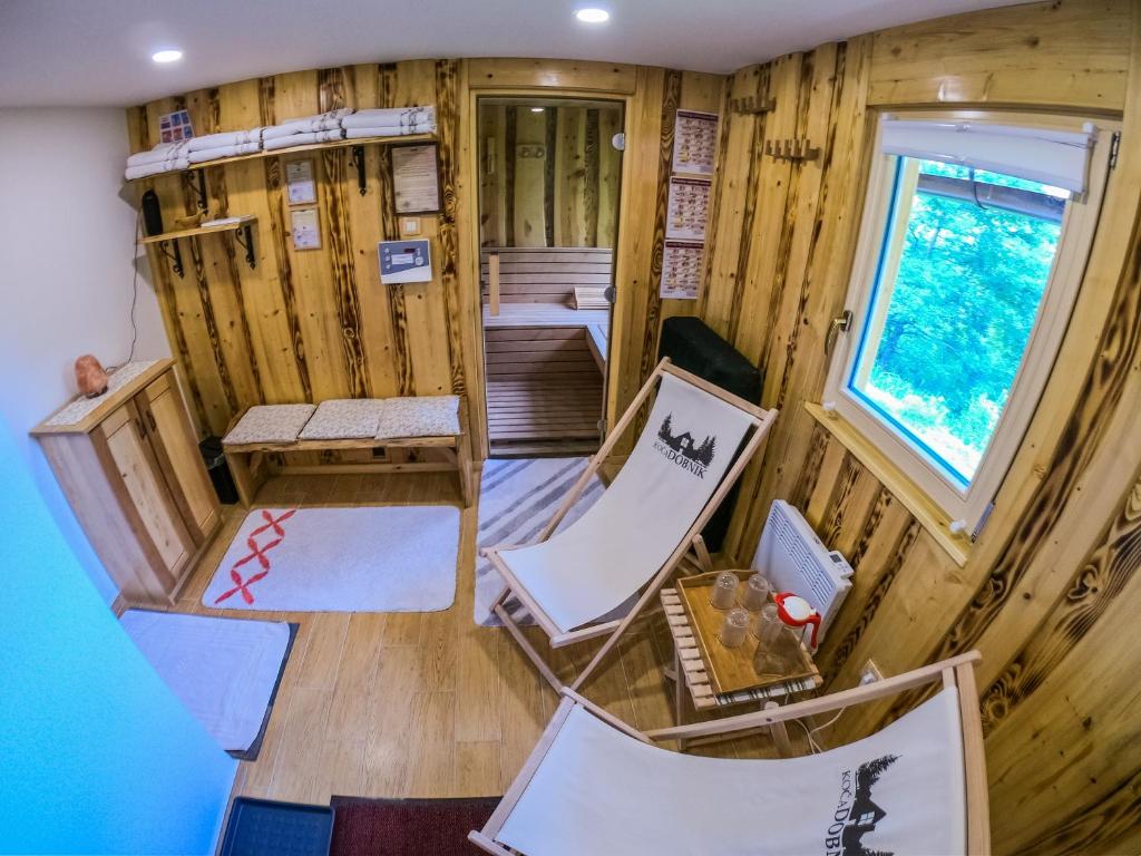 Area soggiorno di Počitniška hiša Koča Dobnik
