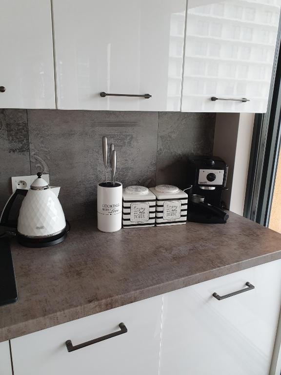 Kuchyň nebo kuchyňský kout v ubytování Apartament Prestige & Sea Horyzont 613