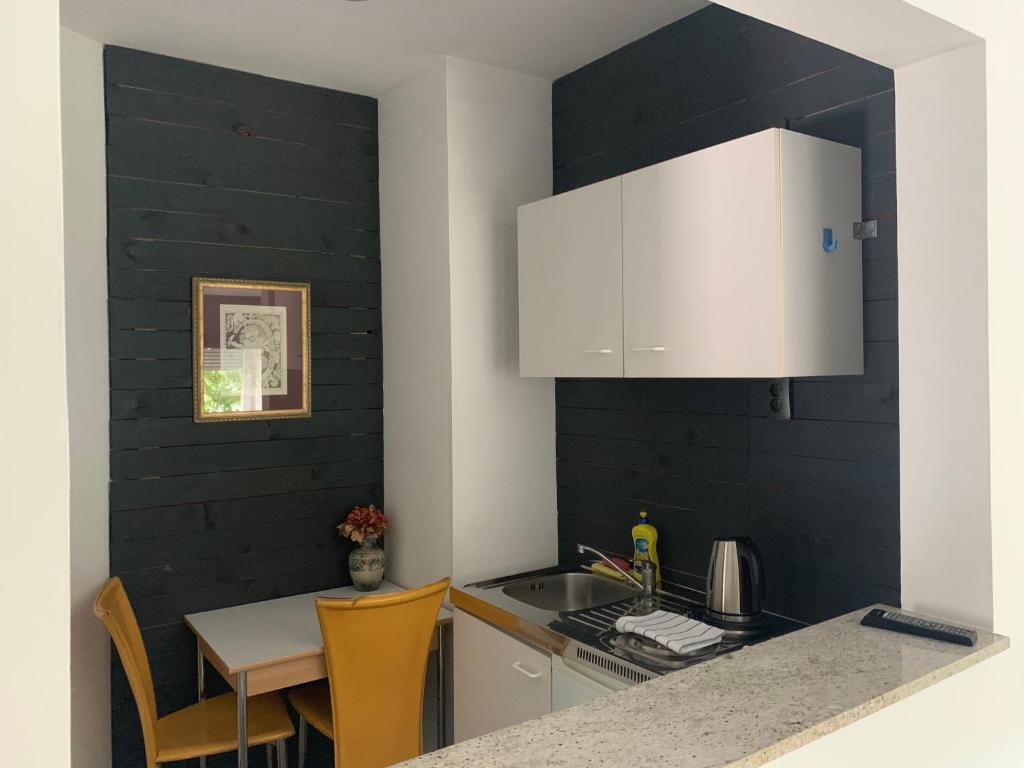 Kuchyň nebo kuchyňský kout v ubytování Celic Art Apartments