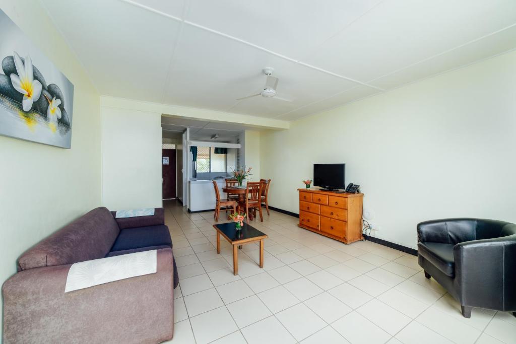 TV a/nebo společenská místnost v ubytování Kaiviti Motel