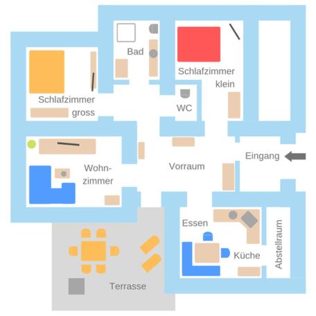 Půdorys ubytování Ferienwohnung Strasser