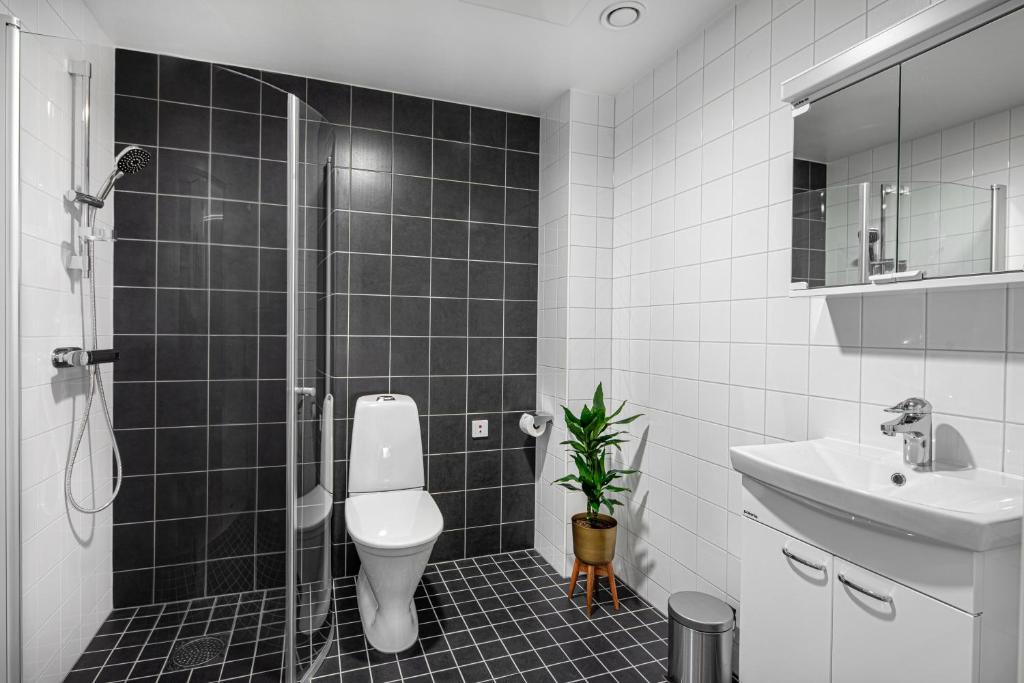 Koupelna v ubytování Hotel Arkaden