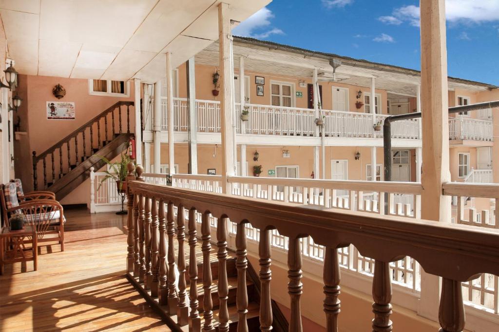 a view from the second floor of a building at Hotel Europa in Alausí