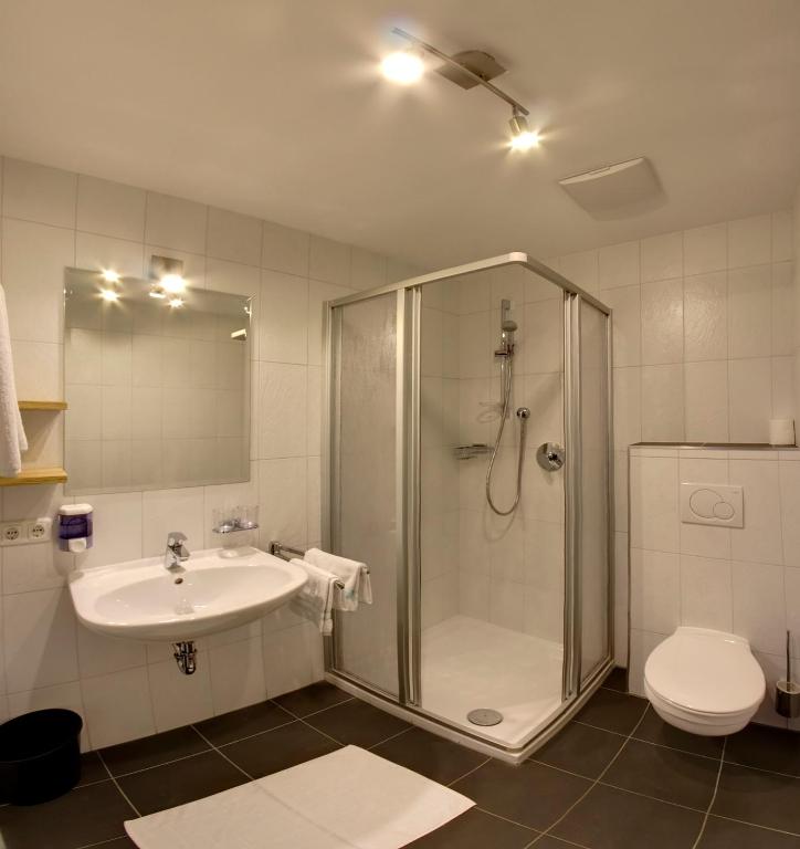 A bathroom at Gasthaus Steinberg