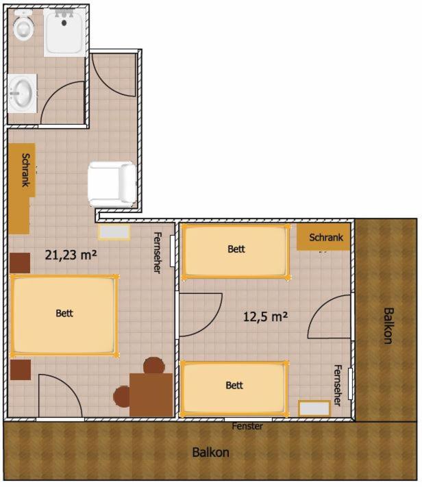 The floor plan of Gasthaus Steinberg