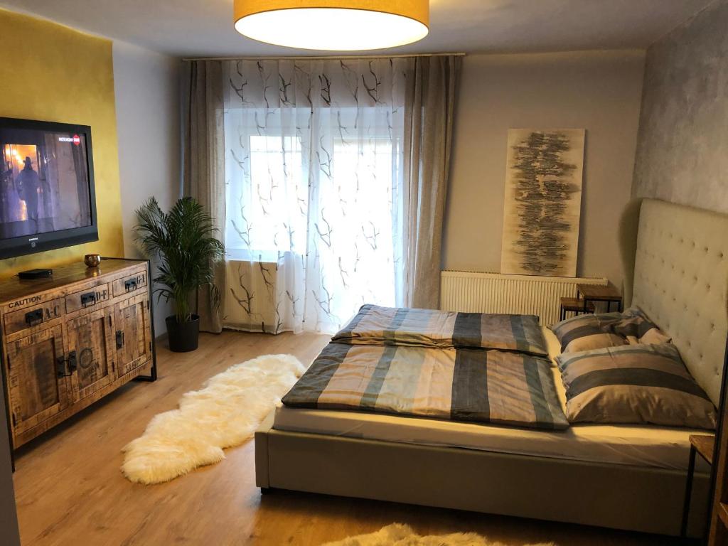 Posteľ alebo postele v izbe v ubytovaní Wohlfühlappartment in der Altstadt von Steyr