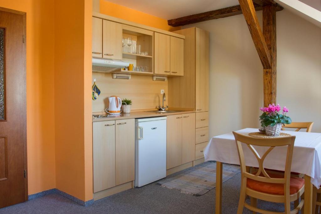 Kuchyň nebo kuchyňský kout v ubytování Apartmany A.Ša Kašperské Hory