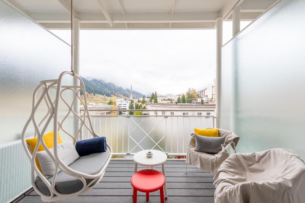 Balkón nebo terasa v ubytování Hard Rock Hotel Davos