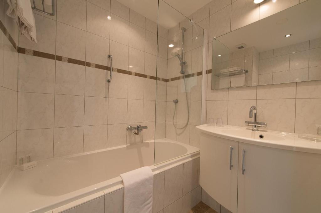 Koupelna v ubytování Hotel Hofker