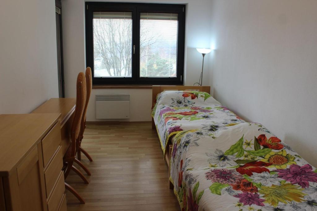 En eller flere senger på et rom på Apartmán Lipánek