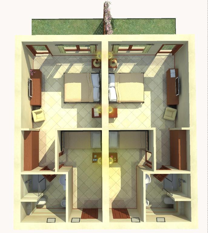 an open floor plan of a house at Hotel Airone isola d'Elba in Portoferraio