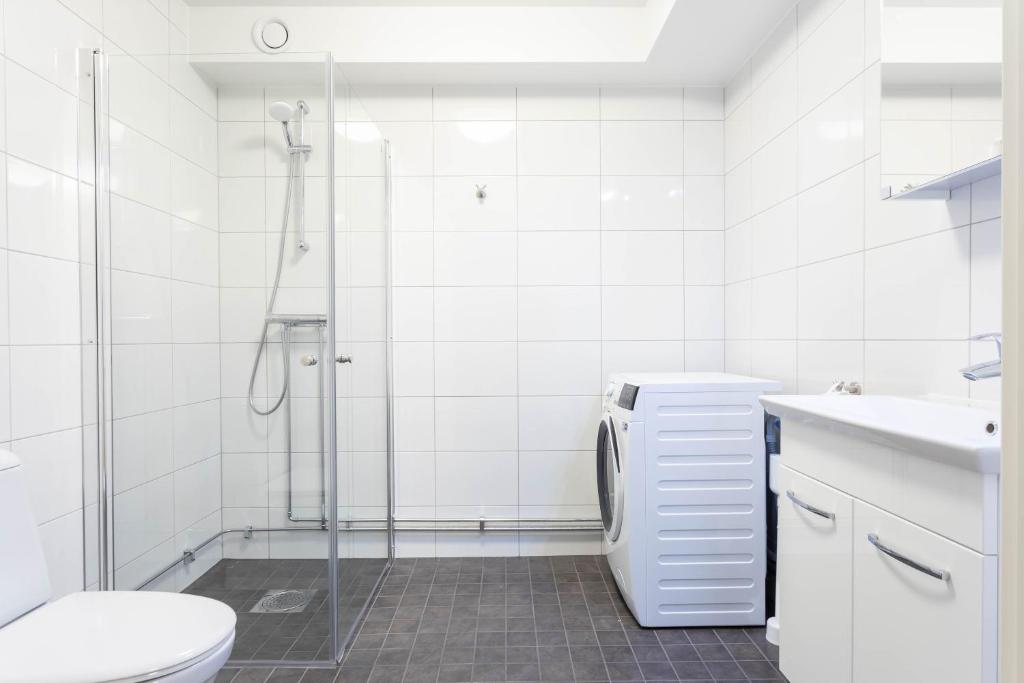 Koupelna v ubytování ApartDirect Linköping Vasastaden
