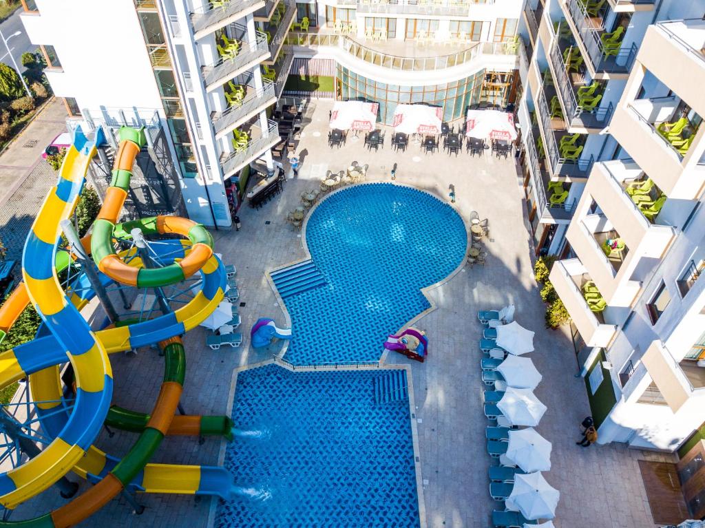 an aerial view of a water park on a apartment complex at Best Western PLUS Premium Inn in Sunny Beach