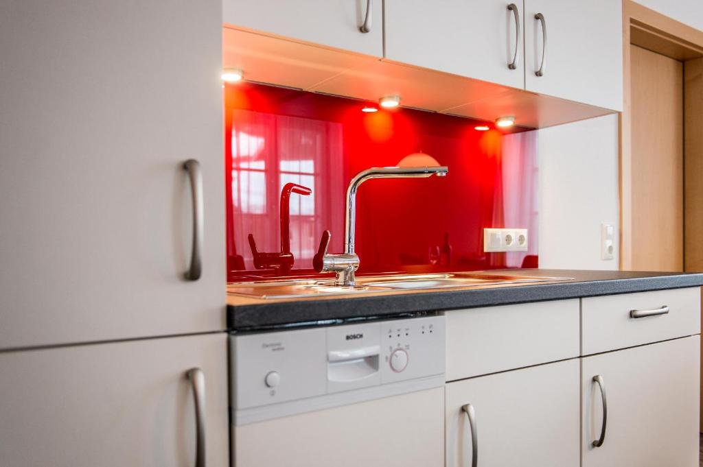 Kuchyň nebo kuchyňský kout v ubytování Ferienhaus Elisabeth