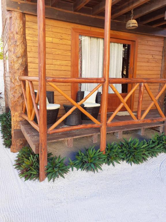 Balkón nebo terasa v ubytování Palmeras de Mahahual Cabañas
