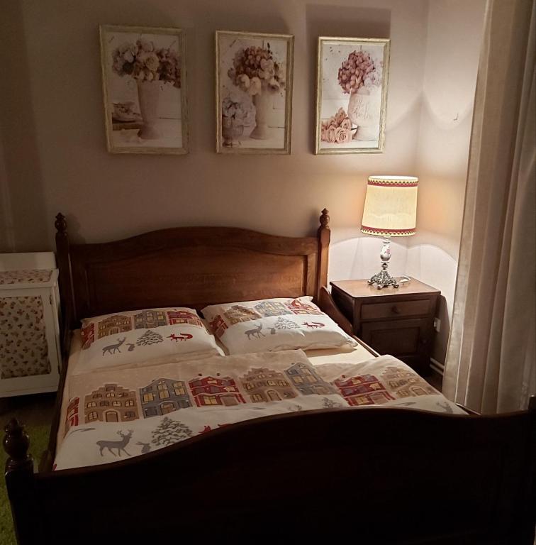 Postel nebo postele na pokoji v ubytování Venkovské apartmány Tiché pastviny