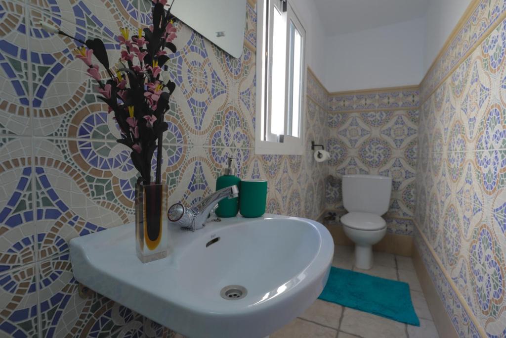 Koupelna v ubytování Casa Hadriano