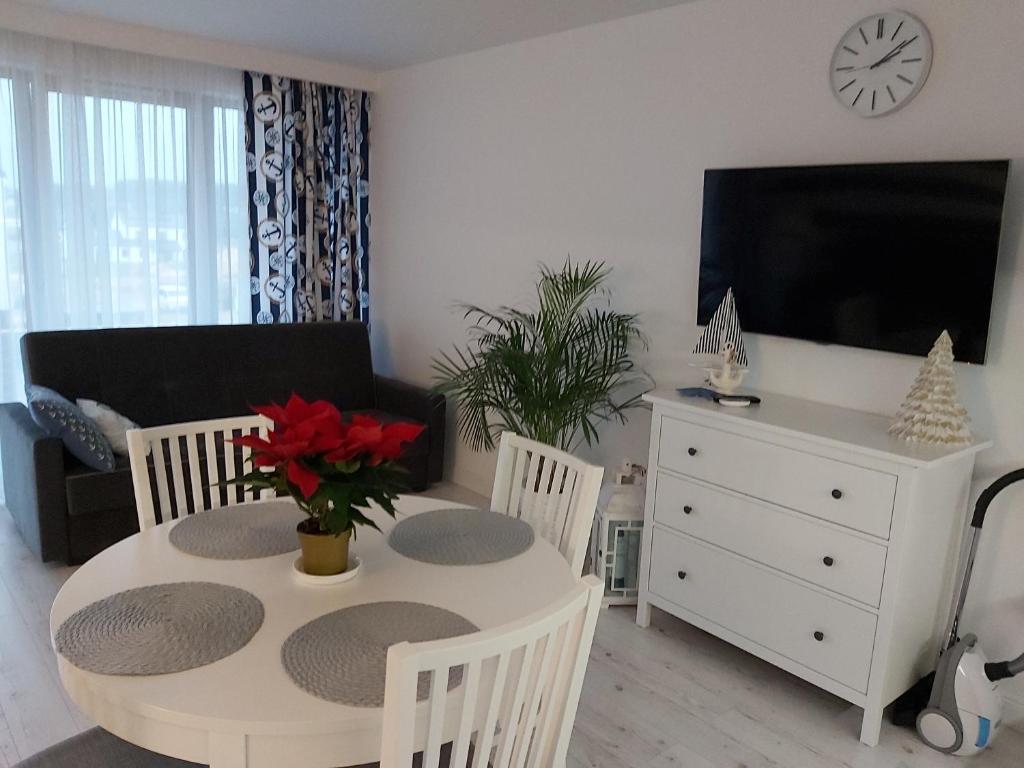 TV a/nebo společenská místnost v ubytování Apartament na Wzgórzu