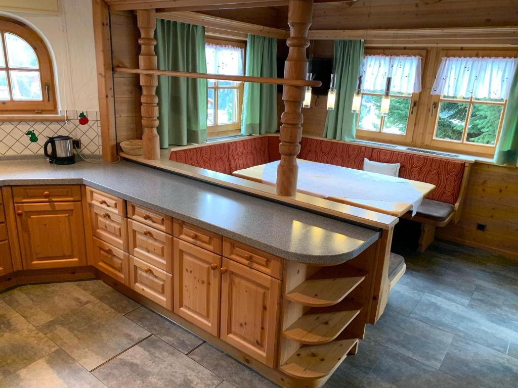 Kuchyň nebo kuchyňský kout v ubytování Landhaus Erlzette