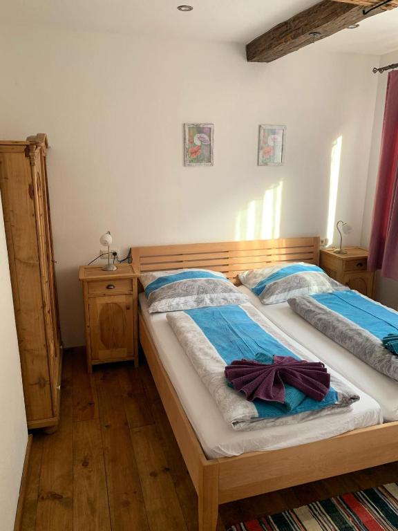 Postel nebo postele na pokoji v ubytování Tuxie Haus