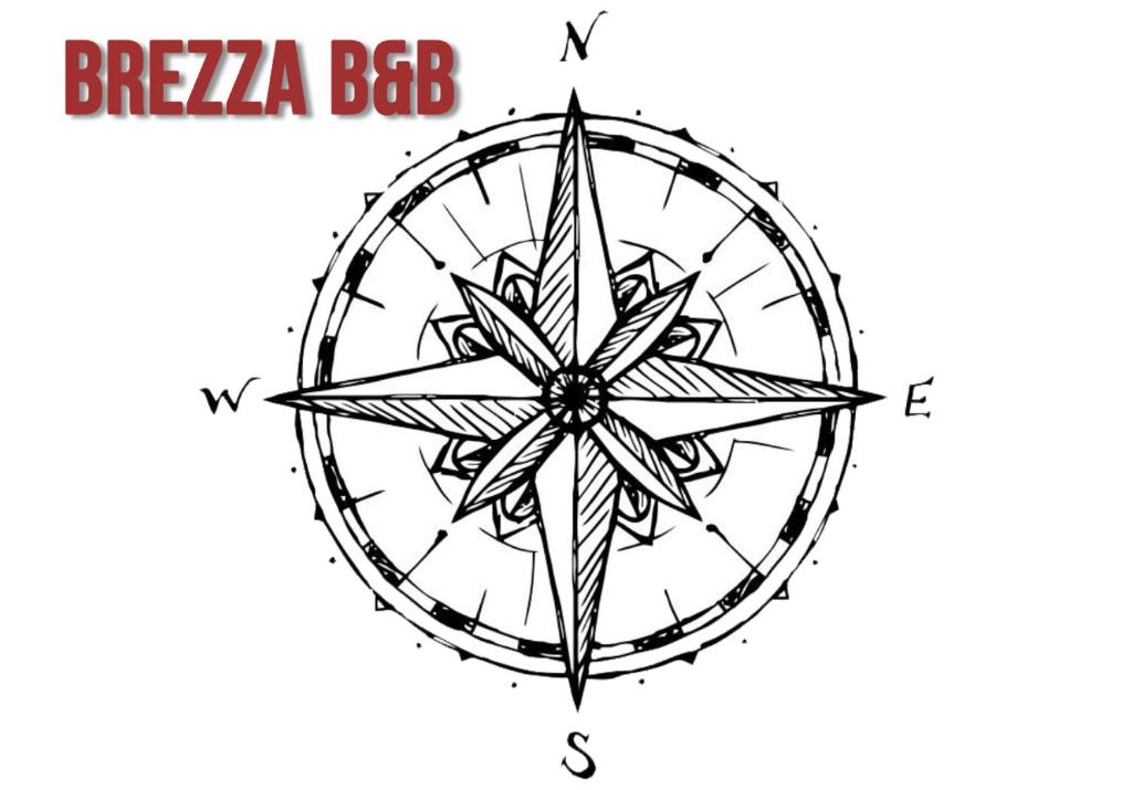 a sketch of a breza bbq compass at Brezza B&B in Golfo Aranci