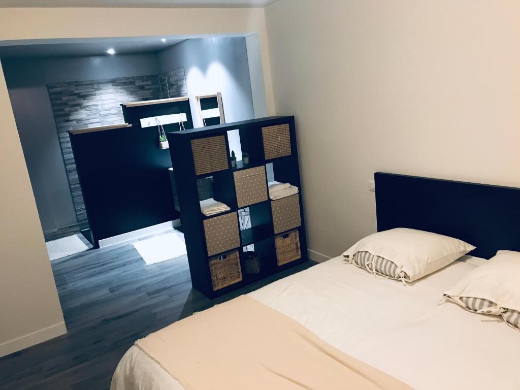 Postel nebo postele na pokoji v ubytování Camp Basque // Maison Erribera // Bidarray
